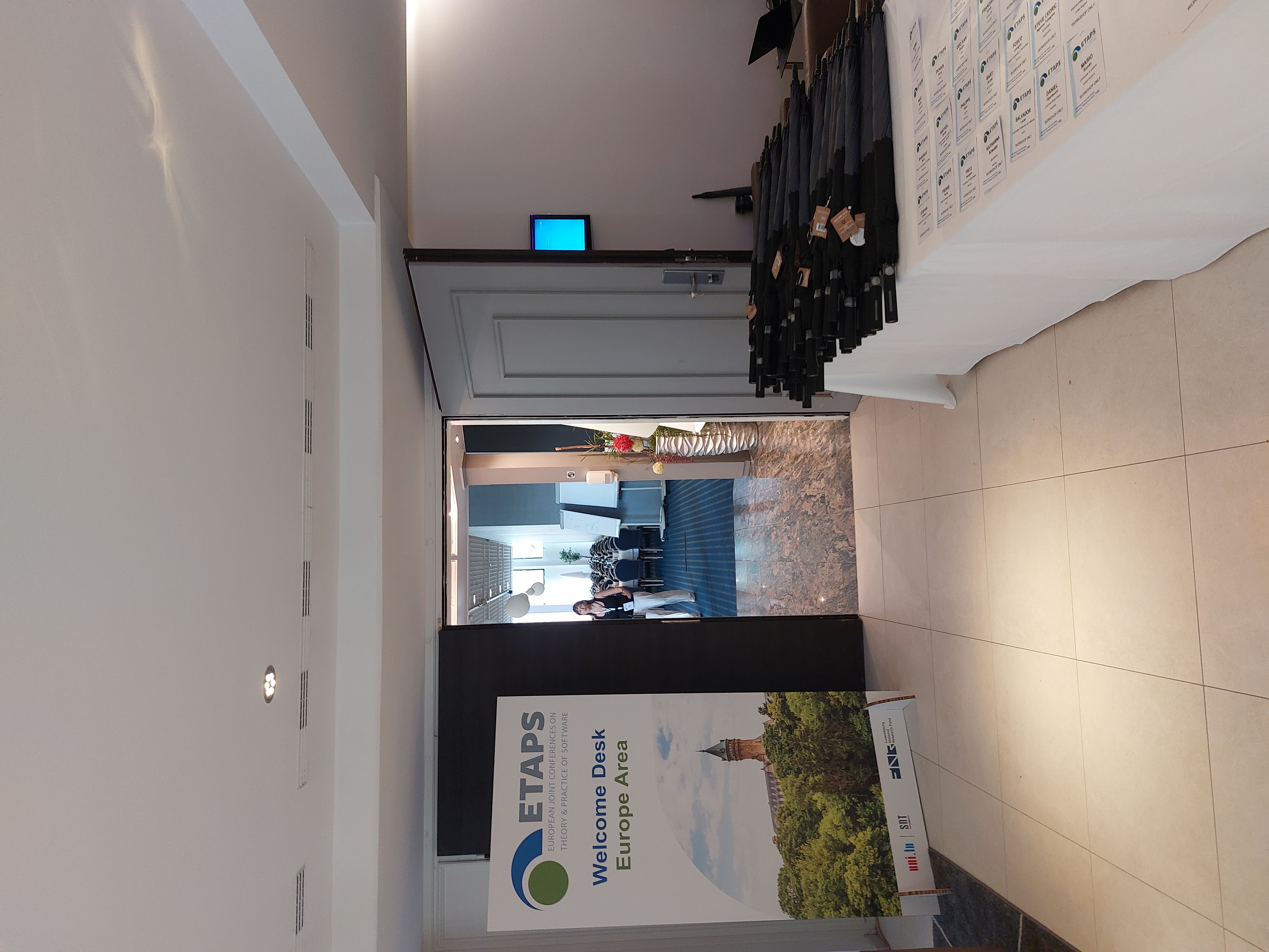The ETAPS 2024 welcome desk in Luxembourg