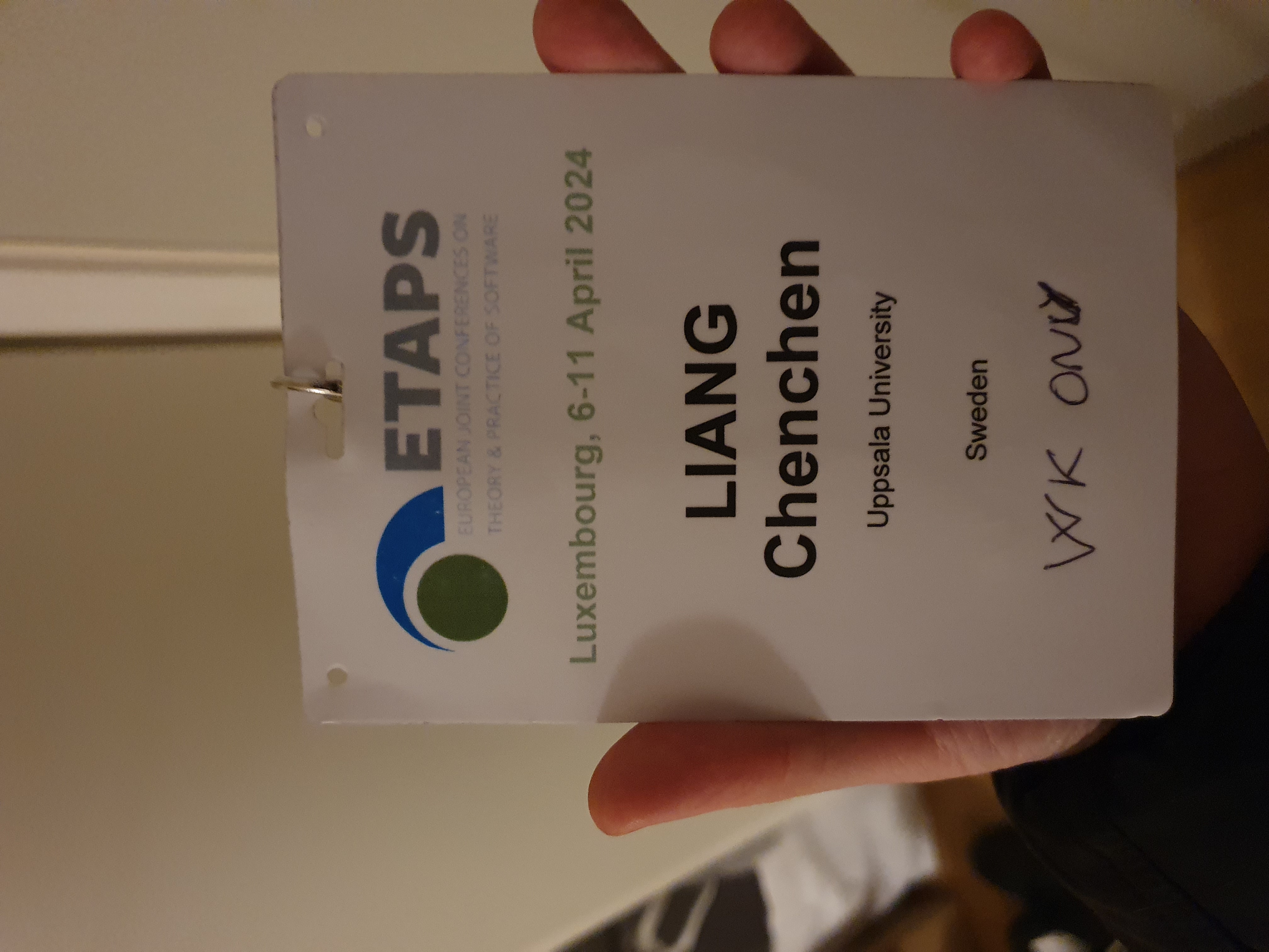 Chencheng Liang's ETAPS 2024 conference badge