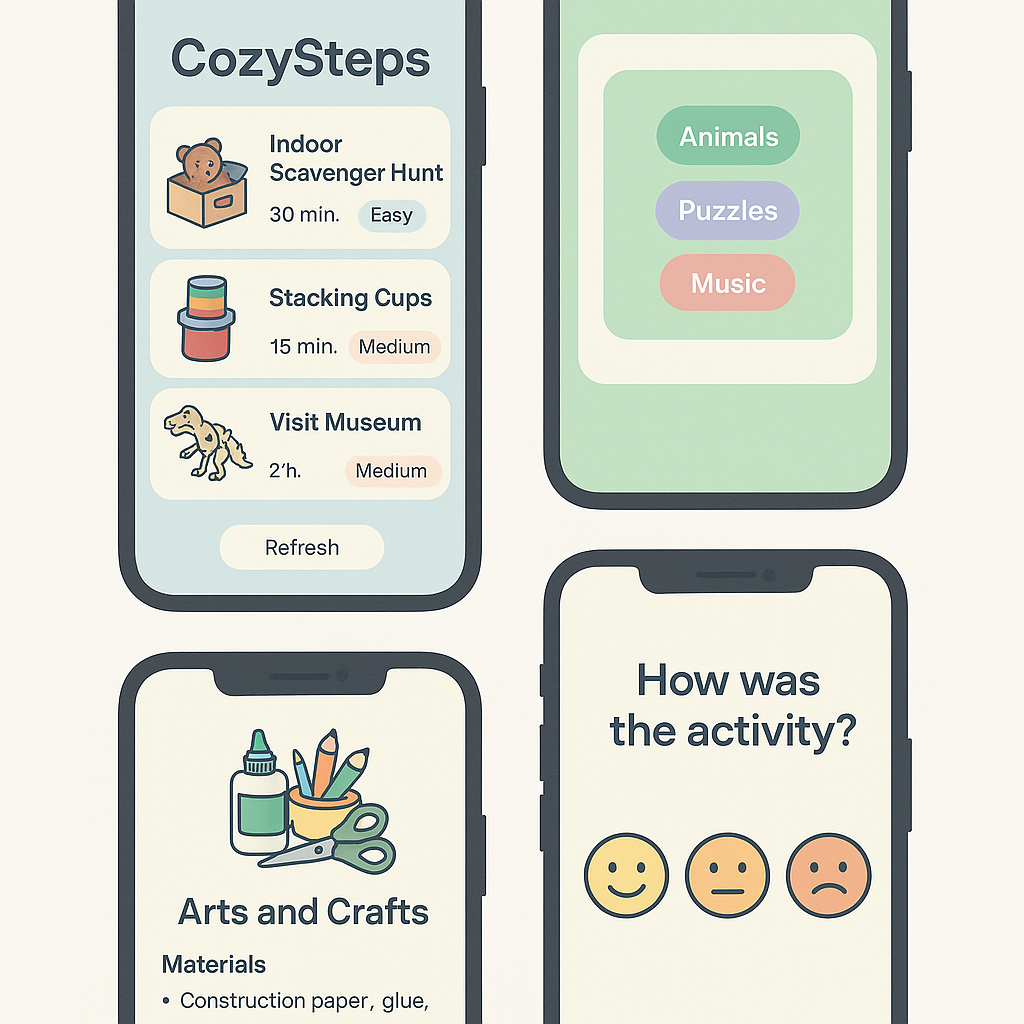 CozySteps app interface